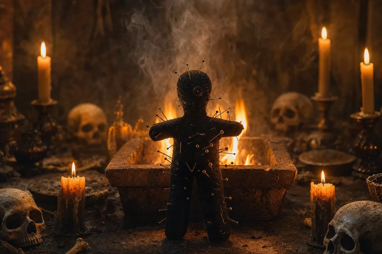 A Vedic black magic removal ritual with sacred fire, performed to dispel curses and hexes